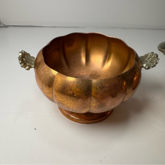 Vintage 70s Venetian Copper Morton Parker Sugar Creamer Cottagecore Farmhouse - Picture 4 of 14